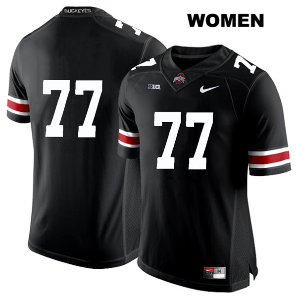 Ohio State Buckeyes Women's Nicholas Petit-Frere #77 White Number Black Authentic Nike No Name College NCAA Stitched Football Jersey ZM19D82TD